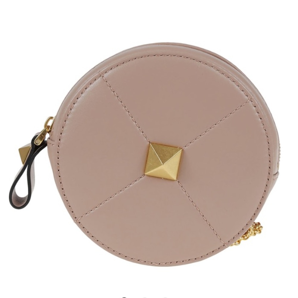 1st Prize 🏆 HP VALENTINO GARAVANI ROMAN STUD PURSE ROSE CANNELLE NEW SOLD OUT! - Picture 4 of 15